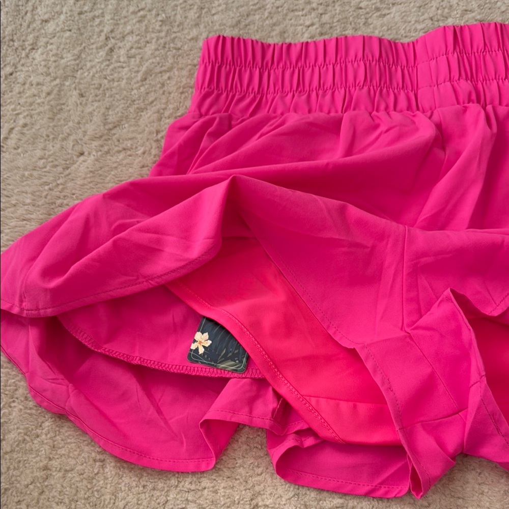 Women's Pink Ruffle Shorts - Picture 4 of 4